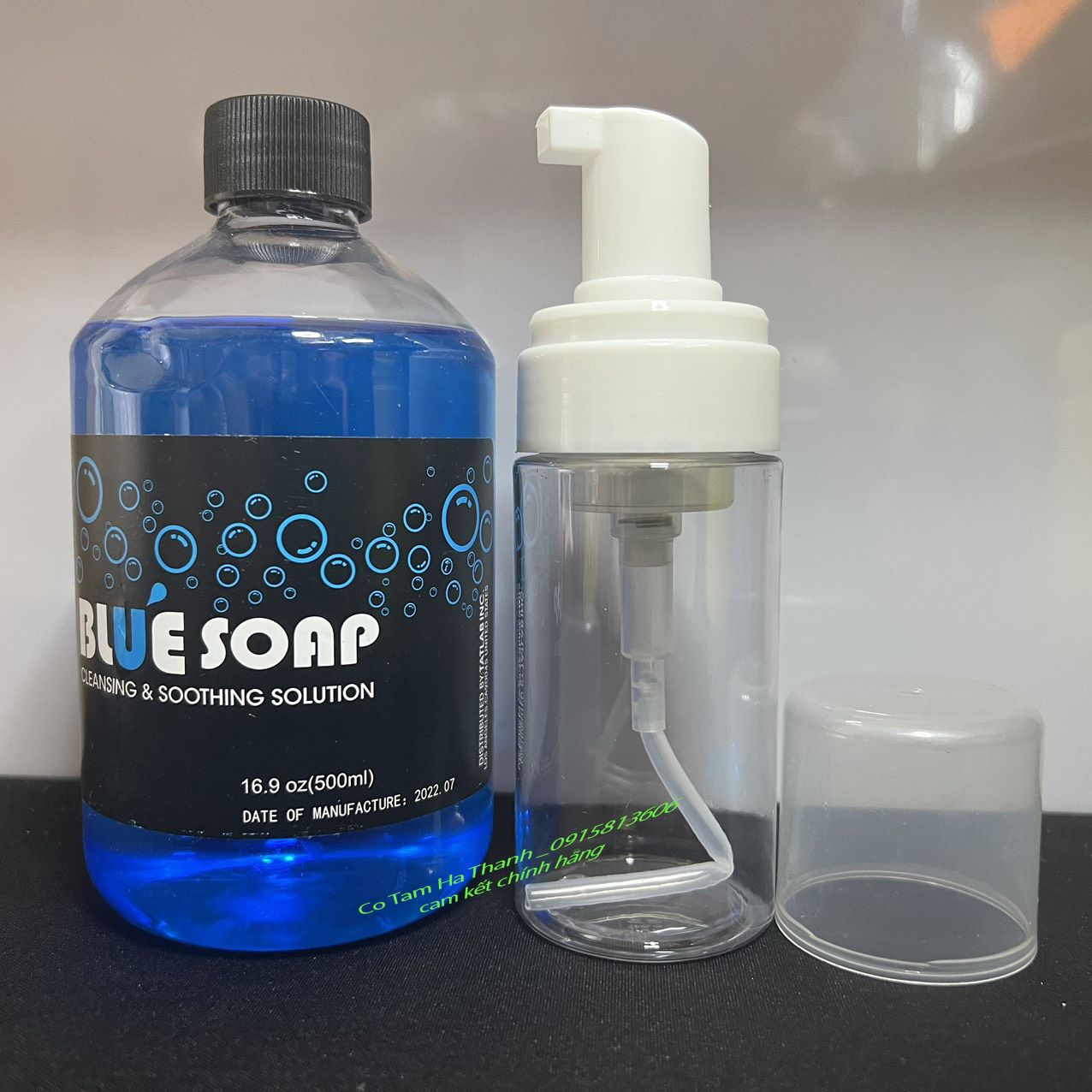 500ml Dung dịch tạo bọt Blue Soap siêu đặc lau chùi mực phun xăm / cotamhathanh_dcpx