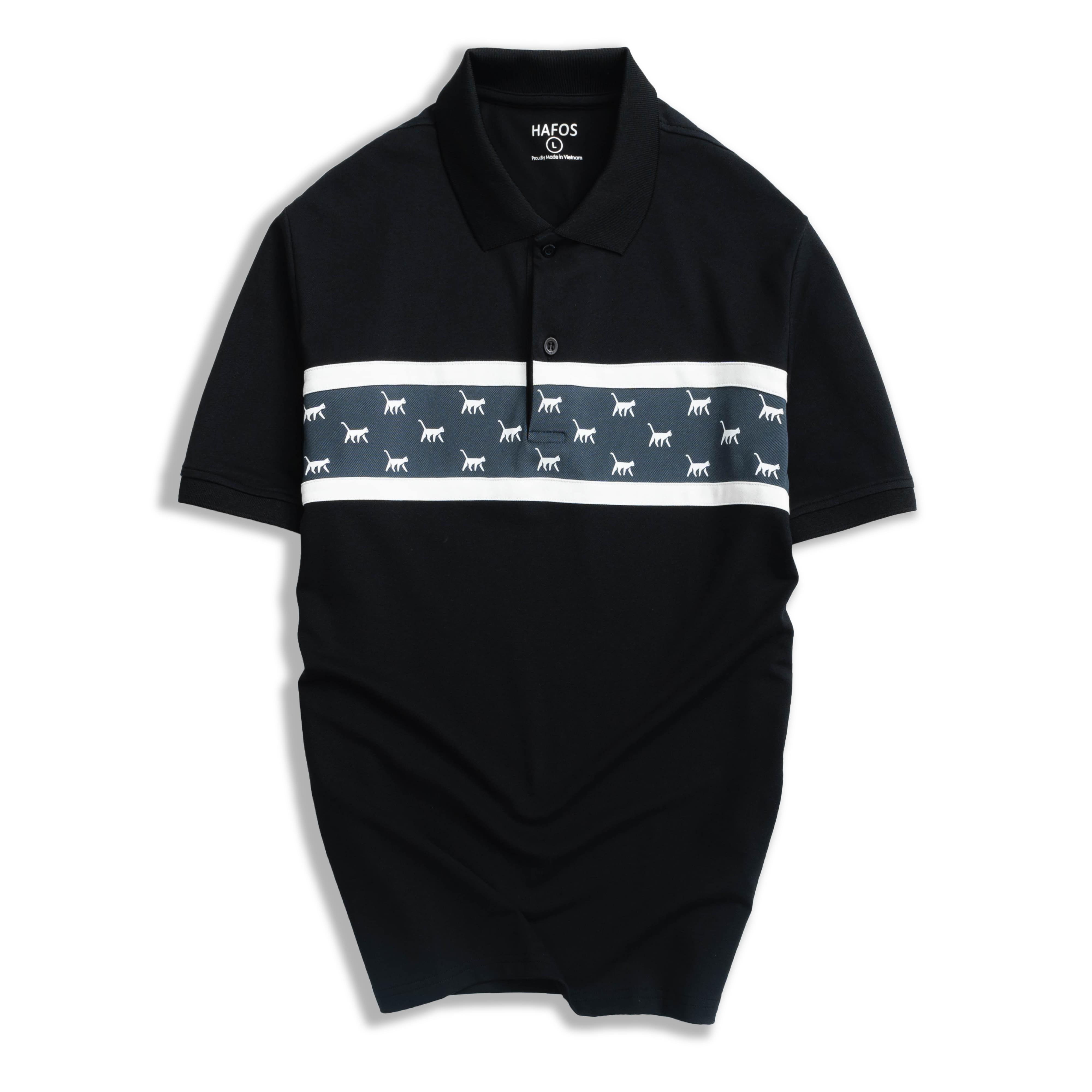 Áo polo nam hafos tom, vải cotton cao cấp, lịch lãm