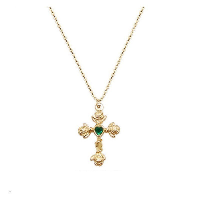Dây chuyền nữ hình thánh giá titan ko đen tt 2847