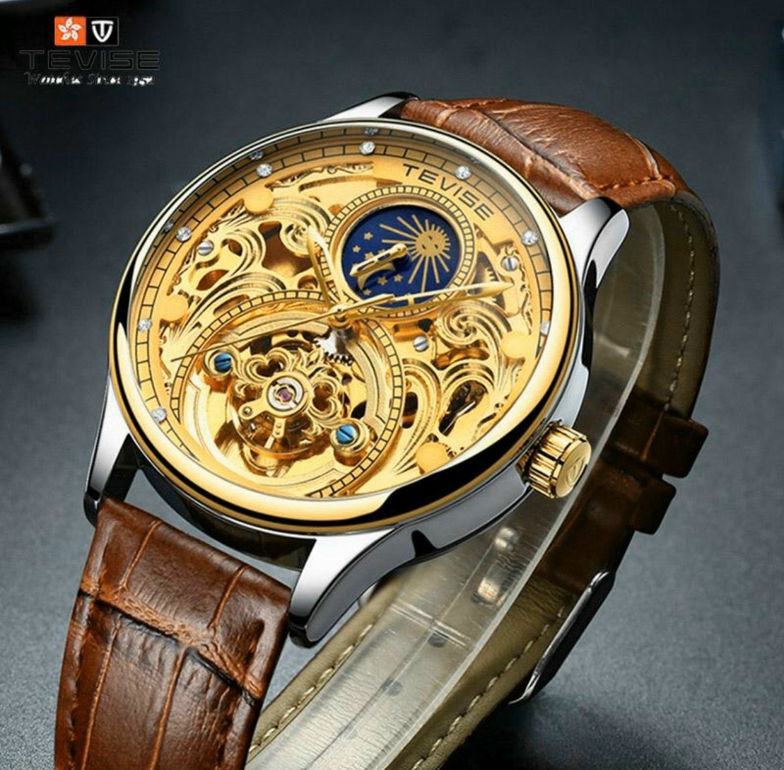 Đồng hồ nam Tevise máy cơ cao cấp