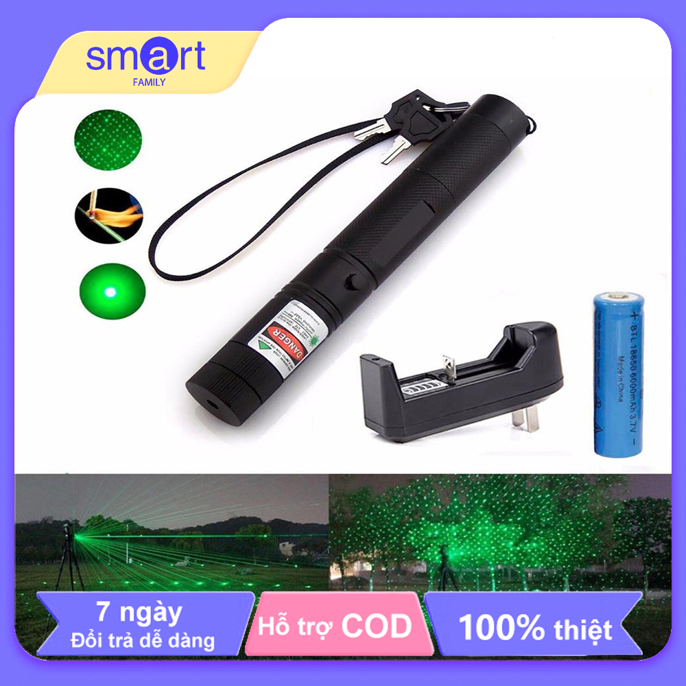 Công suất cao Laser 303 Green Laser Pointer - 532nm Focus Điều chỉnh Red/Green/Purple Dot 5mw Kết hợp tập trung có thể nhìn thấy