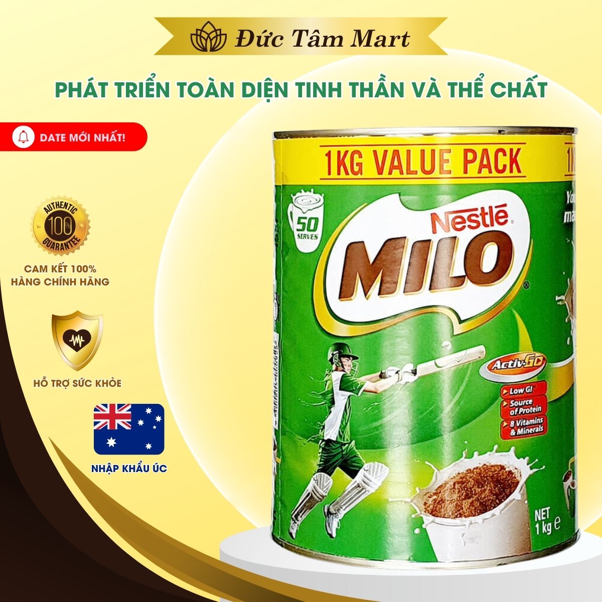 T8 2024 Sữa Bột Nestle Milo 1KG Úc Cho Bé Phát Triển Chiều Cao Và Thể Chất