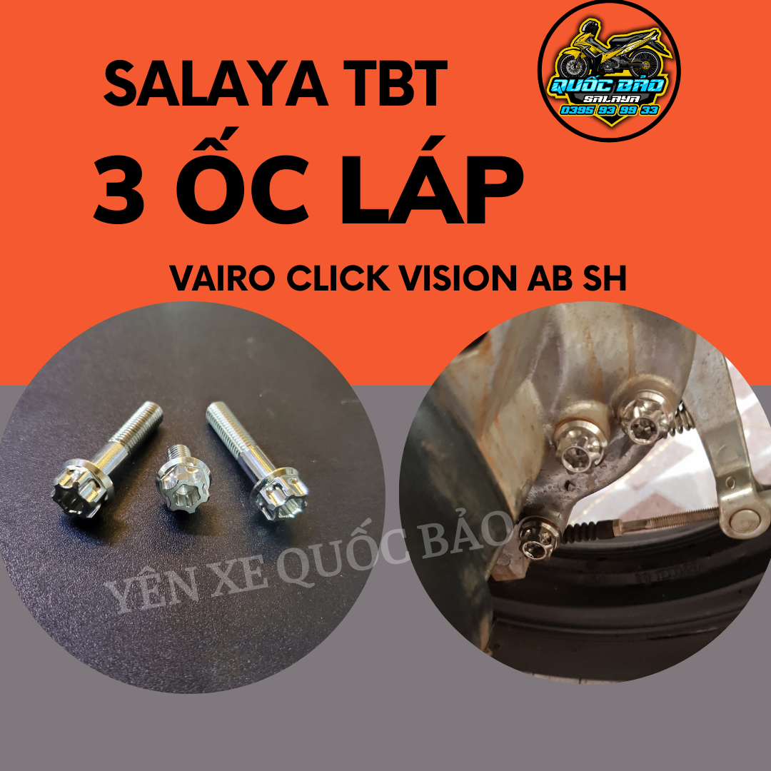 Salaya TBT Combo 3 Ốc 8li Gắn Láp Xe Vairo Click Và Nhiều Xe Tay Ga inox 304