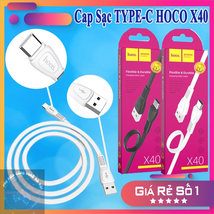 Hàng hiệu | cáp sạc nhanh type-c hoco x40 - sạc nhanh hơn, bền pin hơn | skythuongmai | 26001