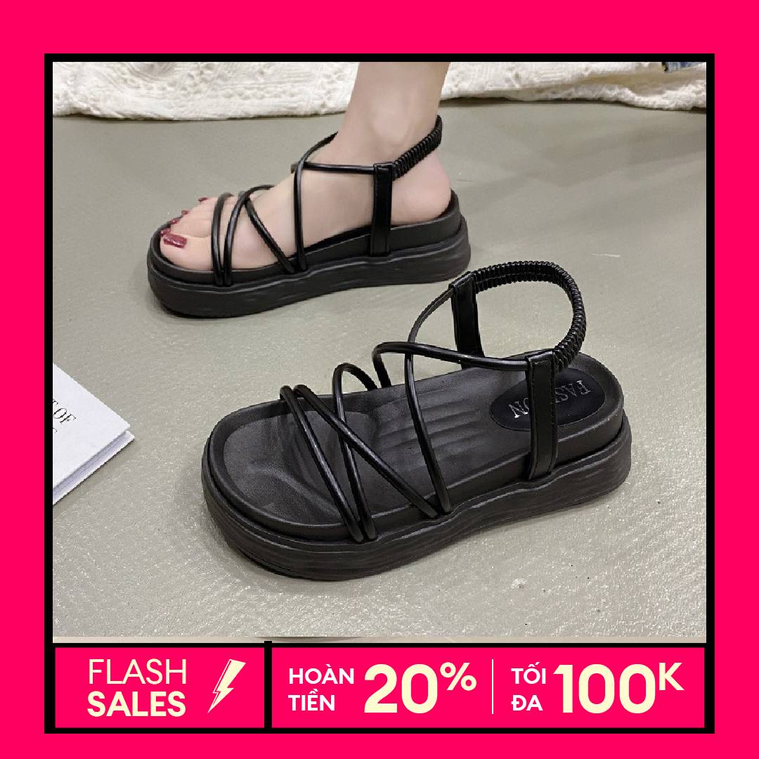 HOÀN TIỀN 15% - Sandal nữ quai hậu đan dây đế cao su 5cm siêu hot