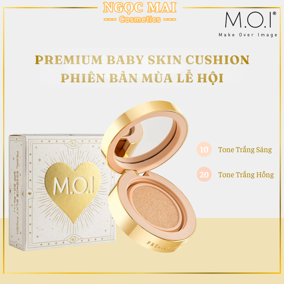 Phiên Bản Mùa Lễ Hội Phấn Nước Premium Baby Skin 12g M.O.I Cosmetics - Mỹ
