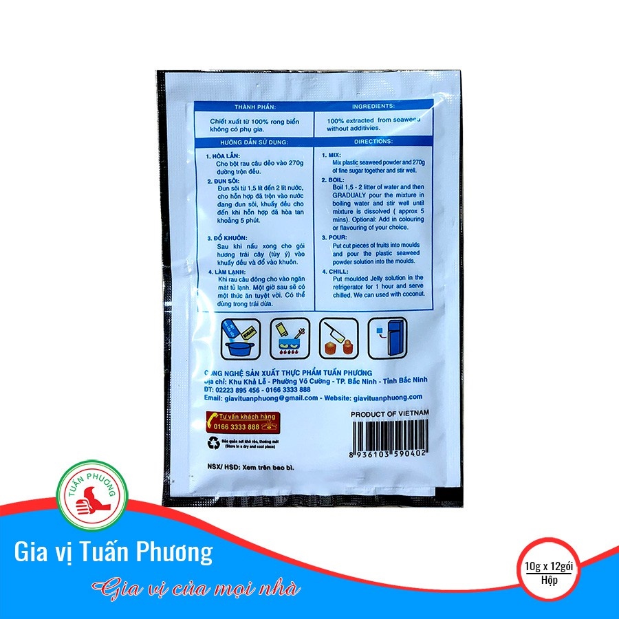 1 gói Bột rau câu dẻo làm thạch miếng Keto