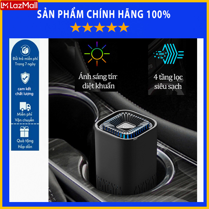 Máy lọc không khí ô tô xe hơi ion âm diệt khuẩn trong phòng kín khử mùi formaldehyde diệt khuẩn và lọc phụ tùng ô tô