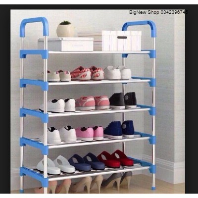 Kệ giày dép tiện dụng 5 tầng inox cao cấp, lắp ráp đơn gỉan kt:60 x 30 x 95
