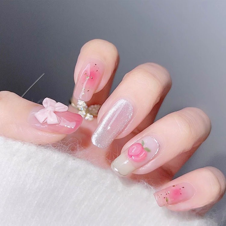 Stick quả đào , sticker hình dán móng moon nail