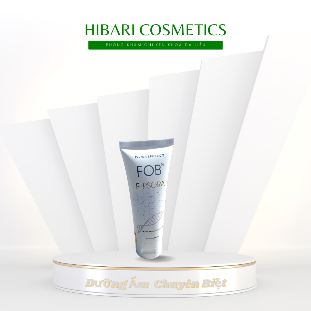 FOB E-PSORA 50g Dưỡng ẩm, chăm sóc da khô, vảy nến, chàm mãn tính, da bong vảy và tăng sừng, viêm da tiết bã và các biểu hiện da tróc vảy khác.