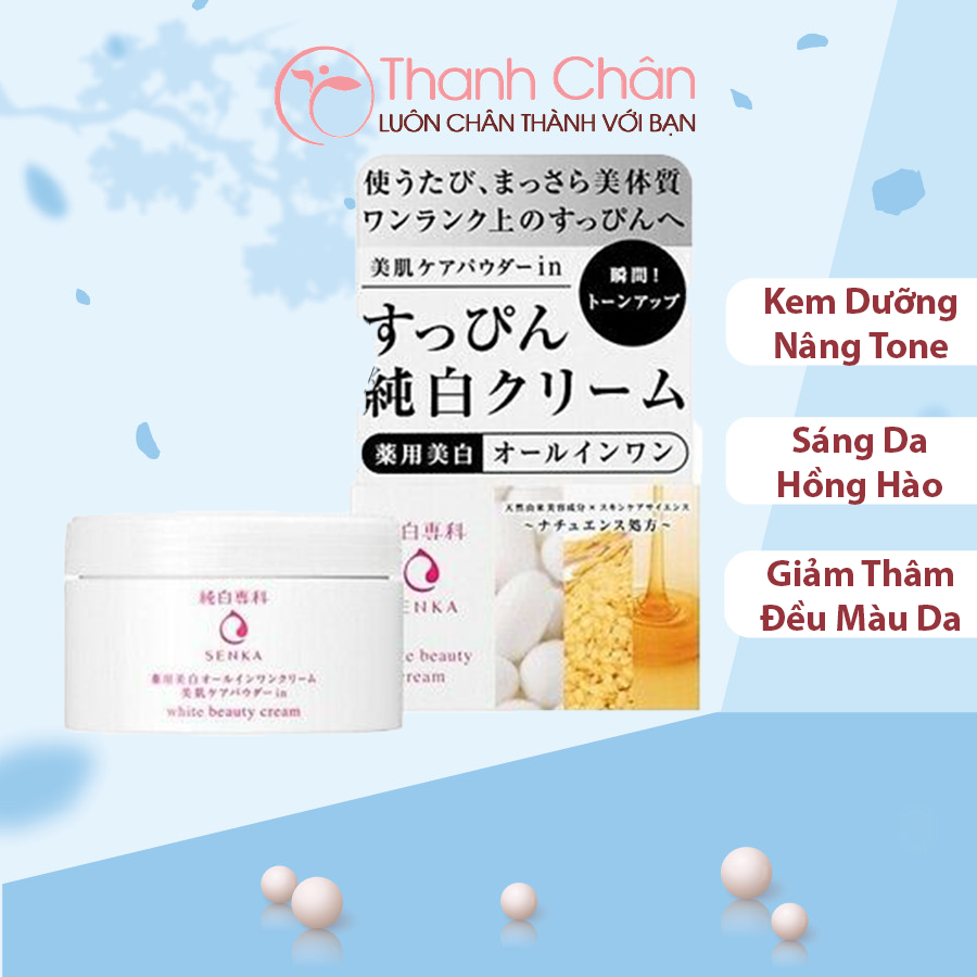 Kem dưỡng trắng da nâng tông 3 trong 1 Senka White Beauty Cream (100g)