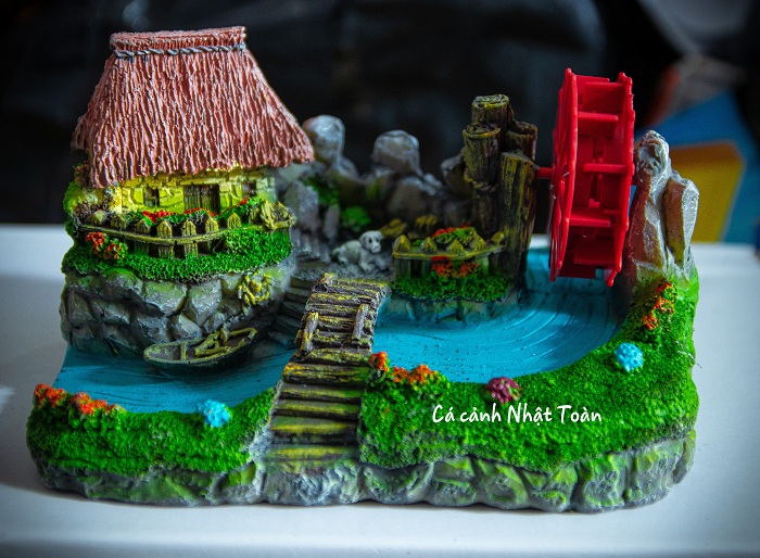 "Hoàn tiền đến 10%" CẢNH NÚI BÁNH QUAY TRANG TRÍ HỒ CÁ NON BỘ 17X9X11CM