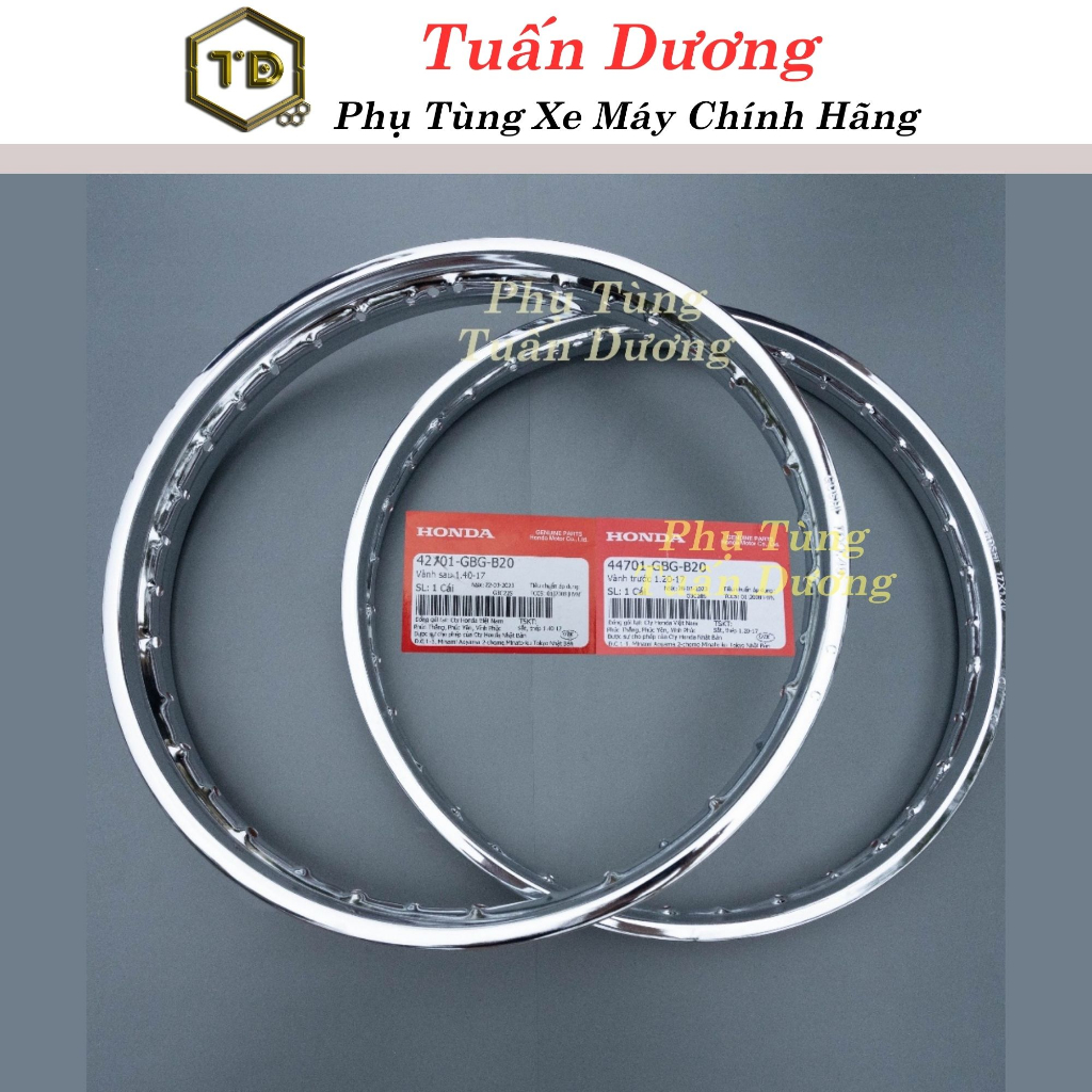 Vành Trước + Sau GOSHI Lắp Các Dòng Xe Honda [CHÍNH HÃNG] - Niềng GOSHI Lắp Cho Dream Việt, Dream Thái, Wave Nhỏ Các Đời