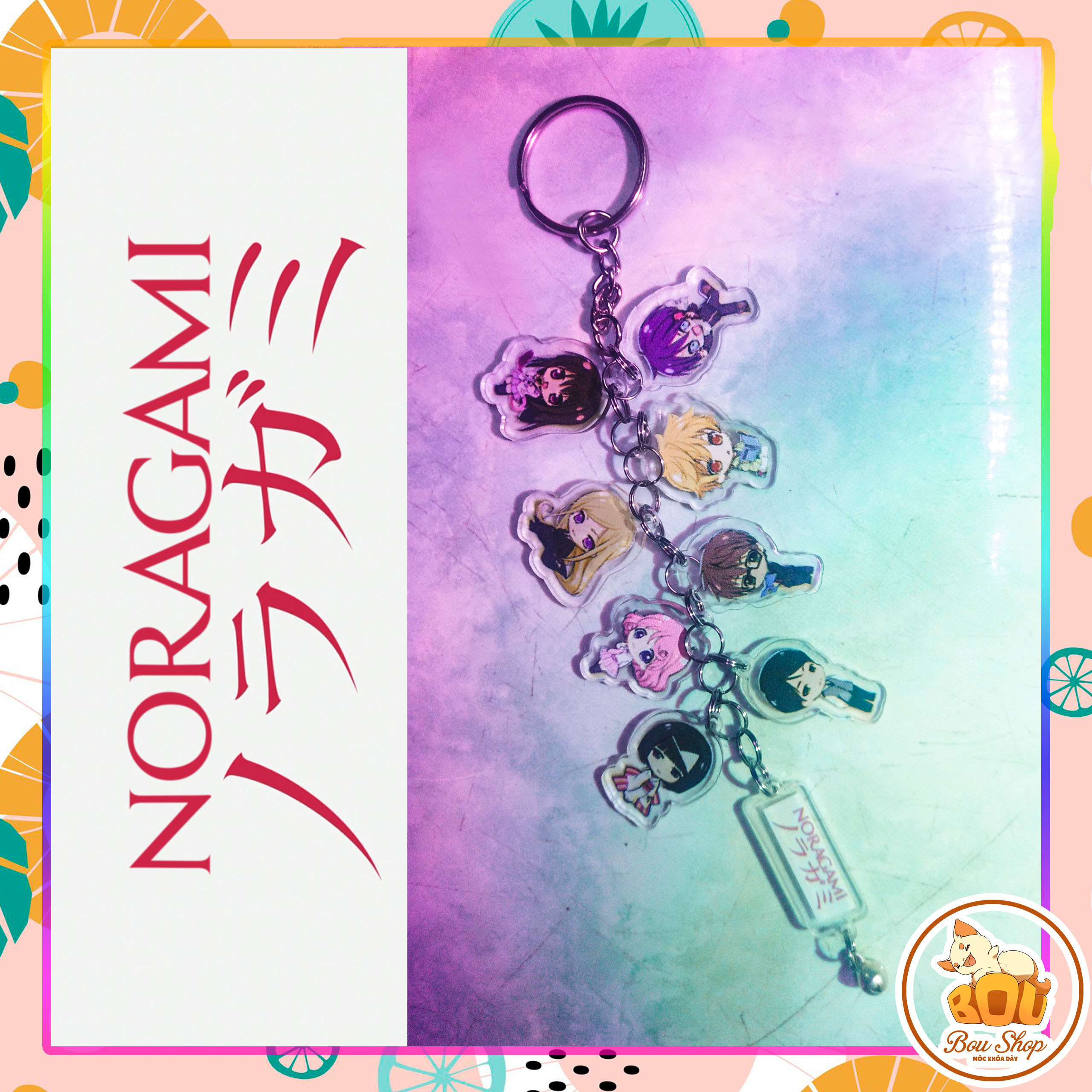Móc khóa dây anime Noragami - Vị thần lang thang Acrylic Mica trong suốt