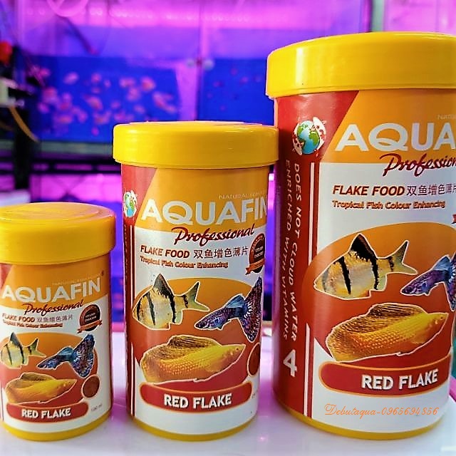 Cám lá aquafin thước ăn cho cá 7 mầu, guppy, ... 24g 55g 110g