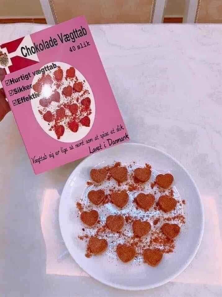 Kẹo chocola đỏ giảm cân đan mạch