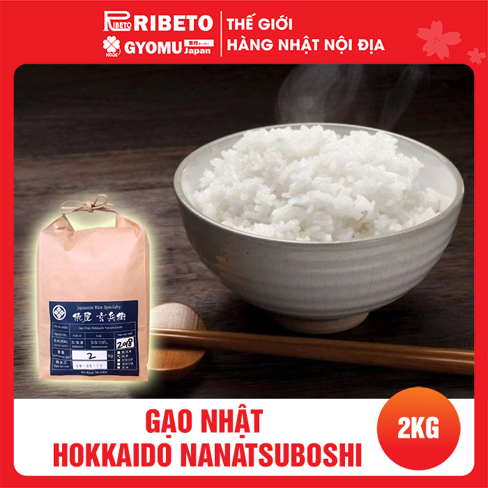 Gạo Nhật Hokkaido Nanatsuboshi- gạo trắng 2kg