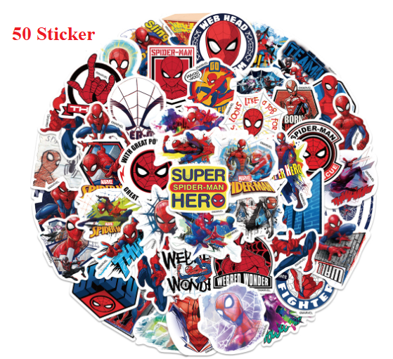 50 Hình dán sticker Spider Man Siêu Nhân Người Nhện cho bé