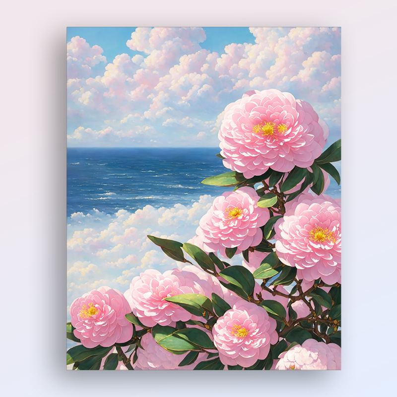 KHUNG 1.6 CM Tranh sơn dầu số hóa, size 40x50-TẶNG KHĂN,ĐÃ CĂNG KHUNG,CÓ SƠN BÓNG-MÀU-3CỌ-đinh treo tường
