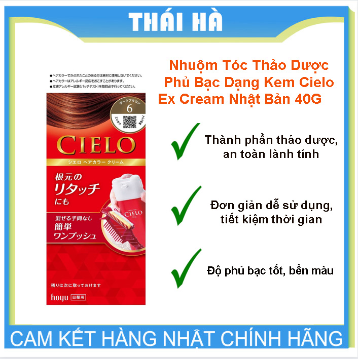 Nhuộm Tóc Thảo Dược Phủ Bạc Dạng Kem Cielo Ex Cream Nhật Bản 40G