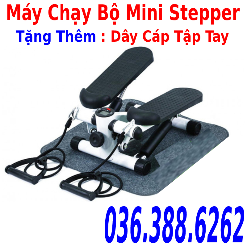 Máy chạy bộ mini stepper loại cao cấp tặng Dây cáp co giãn Dây lò xo đàn hồi bảo hành máy chạy bộ 1 năm