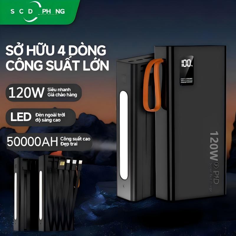 (Free Fast Charging Cable) 50000Mah 80000Mah Backup Battery Charger, 120W Fast Charging Battery with Large Capacity, Many Charging Cables Available