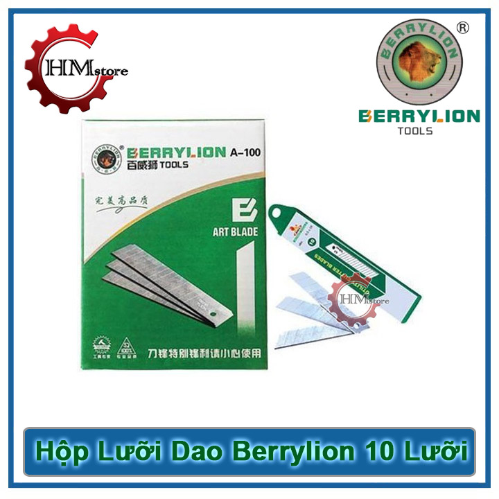 Hộp lưỡi dao thay thế cho dao rọc giấy cao cấp hàng chính hãng BerryLion - Lưỡi dao rọc giấy loại to, lưỡi dao - Thương hiệu Sư Tử - HẢI MY STORE