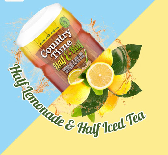 Bột pha nước chanh Half & Half Lemonaede va Iced Tea của Country time 538gr Mỹ