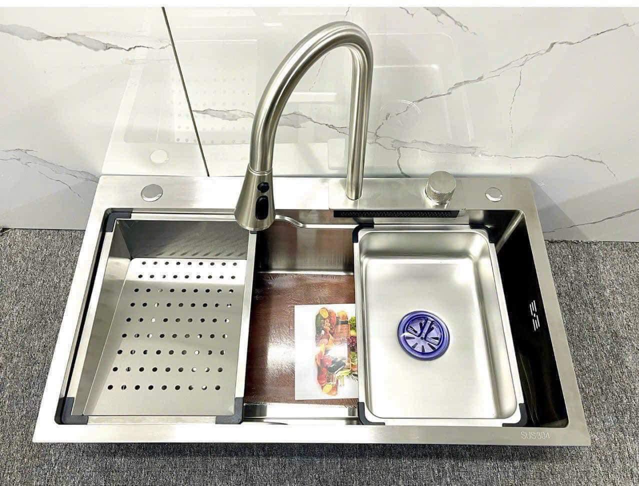 Chậu rửa bát 1 hố inox 304 kích thước 75x46cm