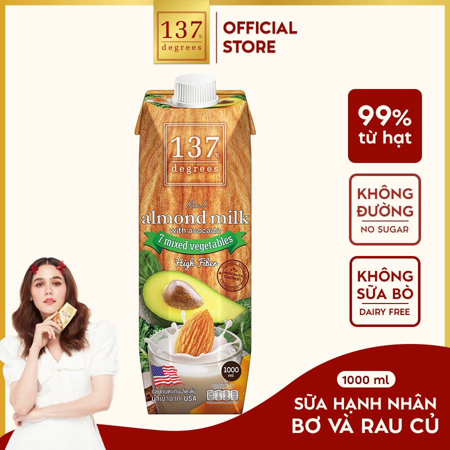 [1 Liter Box] Pure Nut Milk (Unsweetened) 137 Degrees Imported from Thailand Nutrition - 7