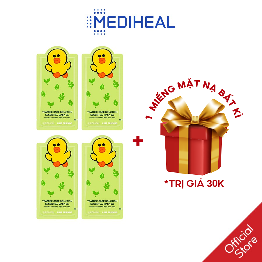 Mặt nạ se lỗ chân lông Mediheal Line Friends Teatree Care Solution Essential Beauty Mask EX 24ml