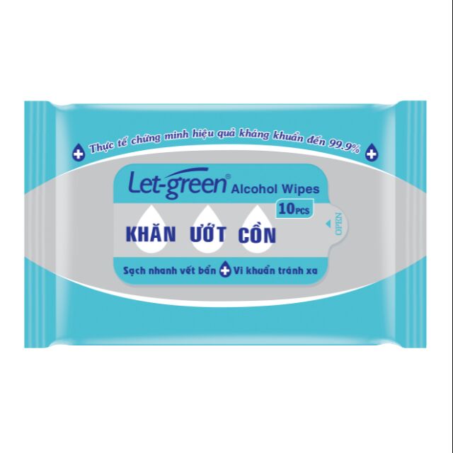 Khăn ướt cồn Let-Green 10 miếng