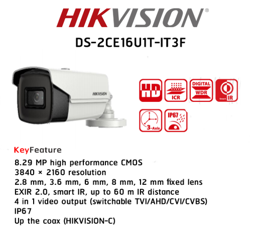 Camera 4 in 1 hồng ngoại 8.3 megapixel hikvision ds-2ce16u1t-it3f