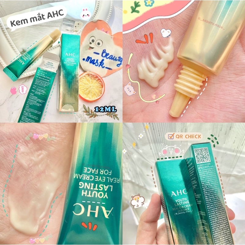 HOÀN TIỀN 15% Kem mắt cải thiện nếp nhăn AHC Hàn Quốc Real Eye Cream For