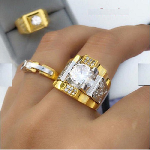 nhẫn nam đính đá trắng thiết kế thời trang đẳng cấp - shop bình minh