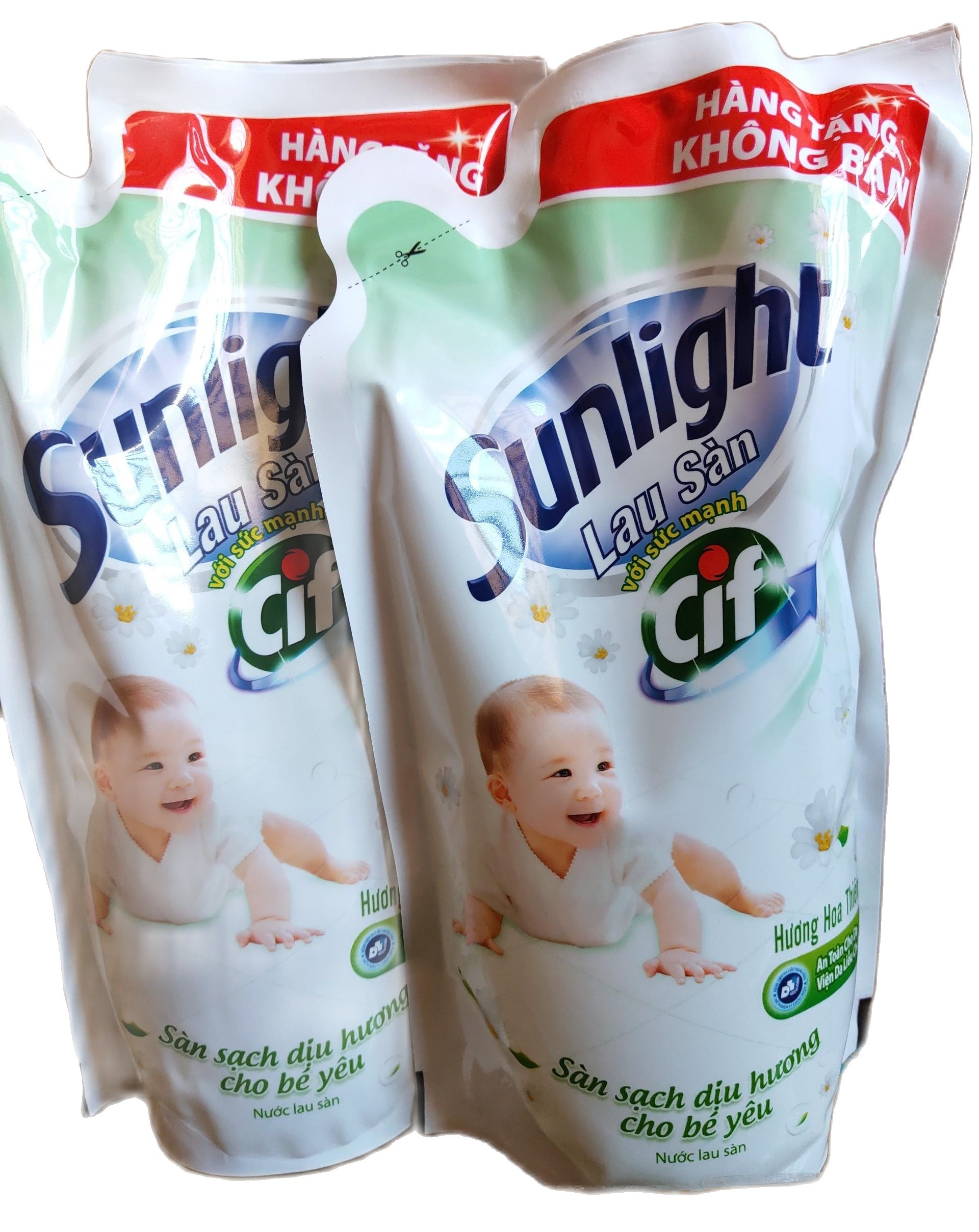 2 túi Nước Lau Sàn Sunlight hương hoa thiên nhiên 700g (2x700g)