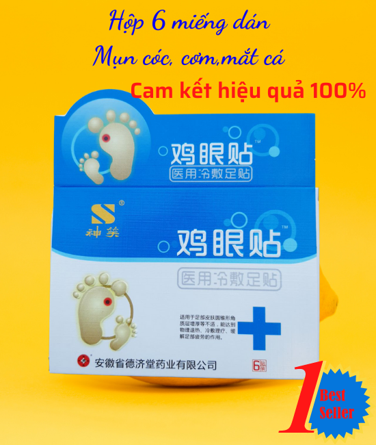 FREESHIP Hộp gồm 6 miếng dán  mụn cóc mụn cơm vết chai dễ dàng sử dụng đảm bảo đạt hiệu quả trong vòng 7 ngày sử dụng