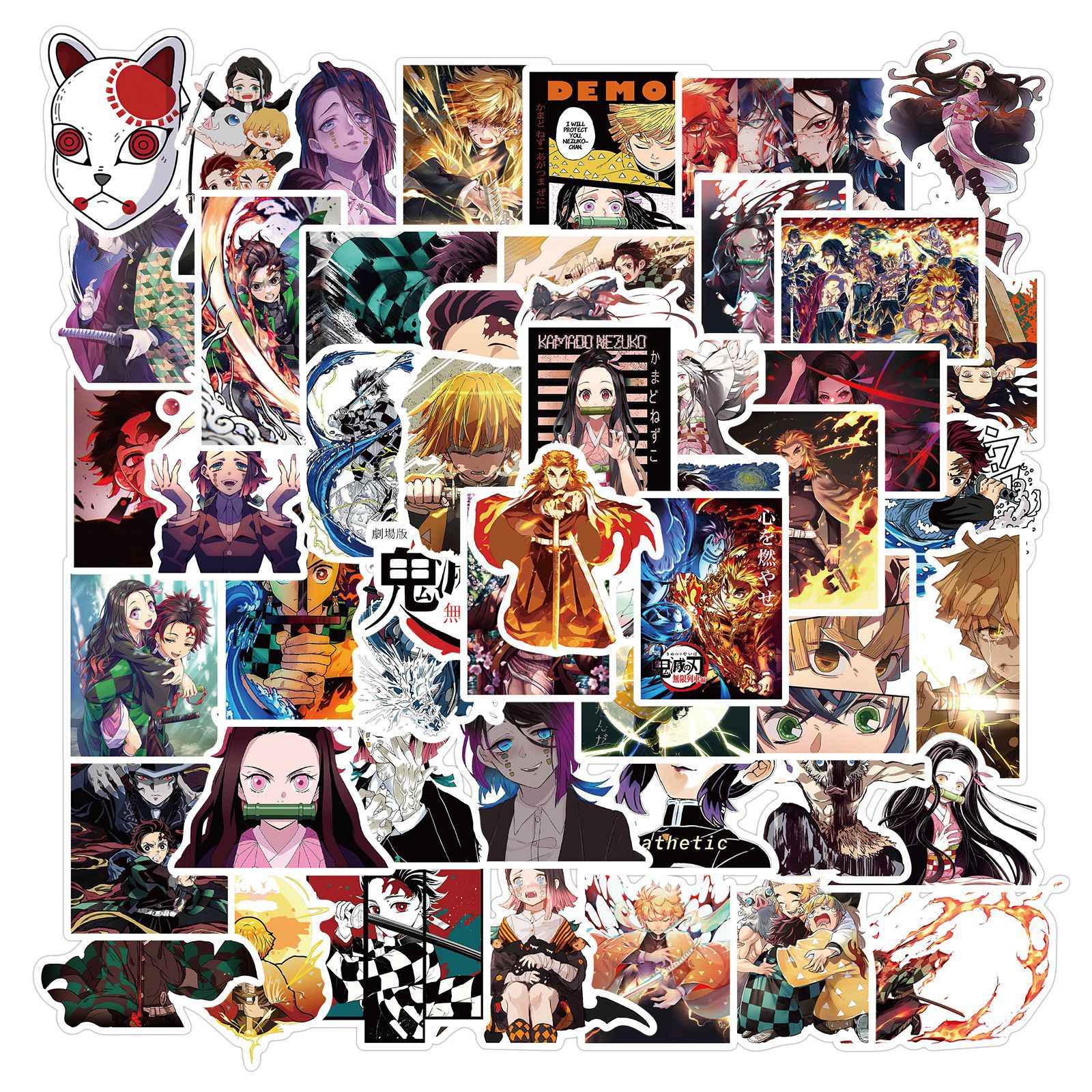 [SET 20/50/100] Sticker dán Thanh gươm diệt quỷ Sticker dán chống nước, chống UV, Dùng dán Xe, dán mũ bảo hiểm, dán Laptop