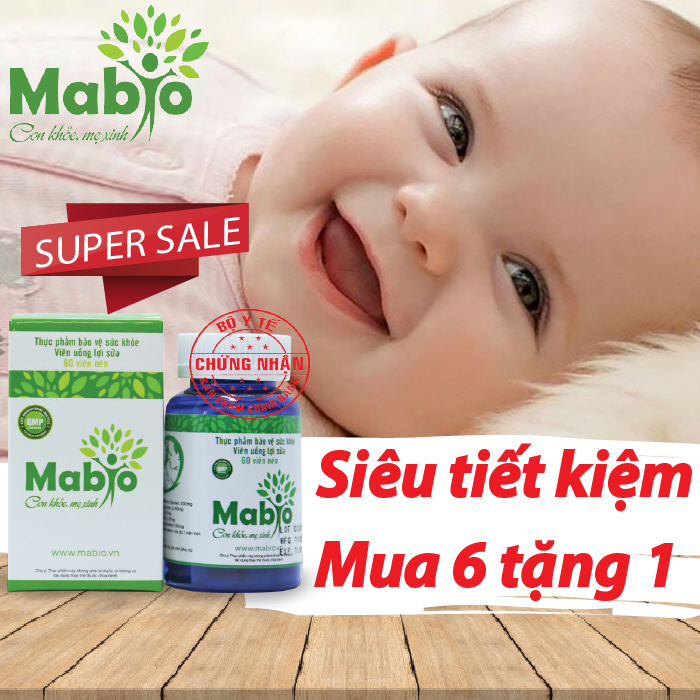 Tặng 1 hộp khi mua combo 6 hộp viên uống lợi sữa mabio
