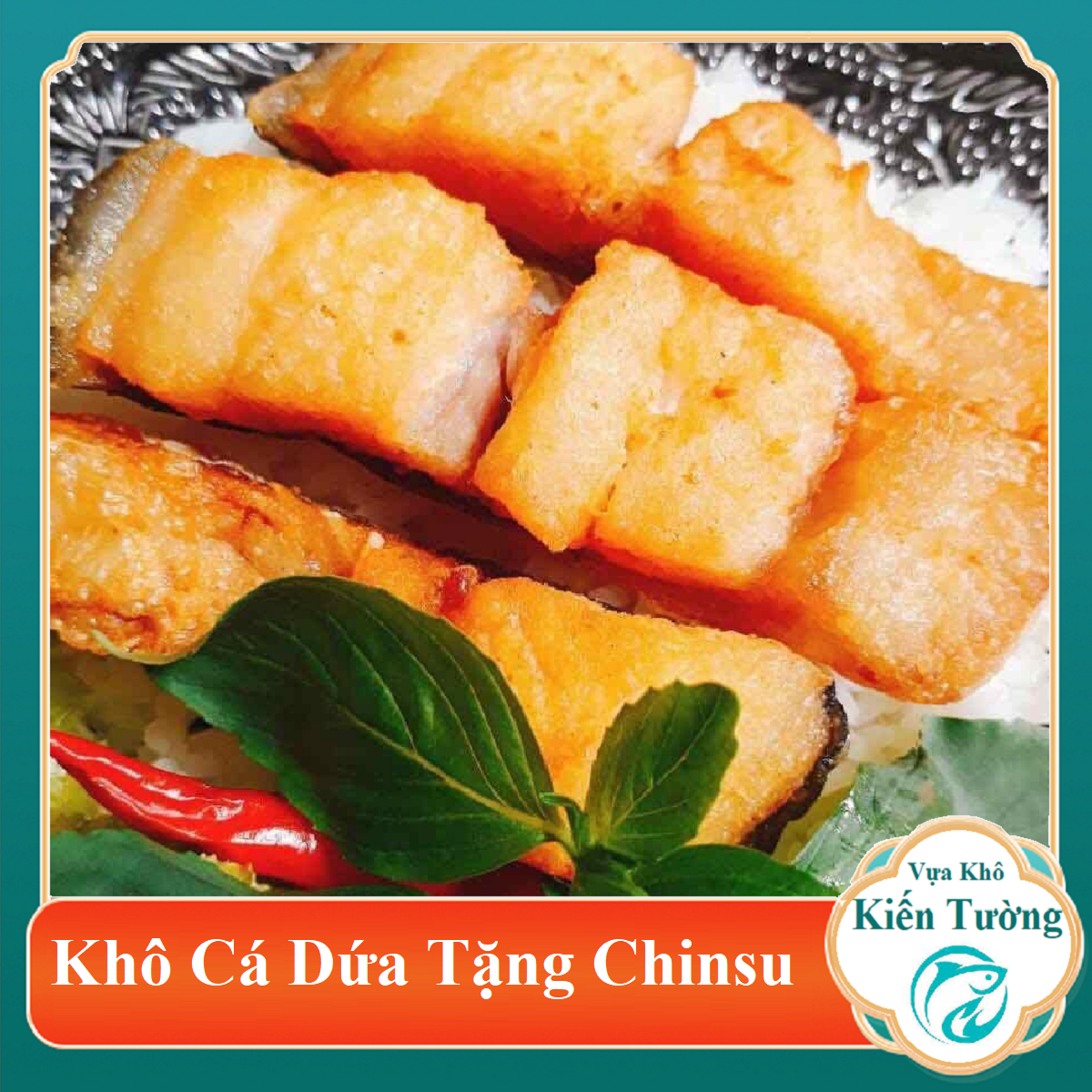 1 KG KHÔ CÁ DỨA LÓC XƯƠNG BỔ DƯỠNG TẶNG KÈM TƯƠNG ỚT CHINSU CAO CẤP.-Vựa Khô Kiến Tường