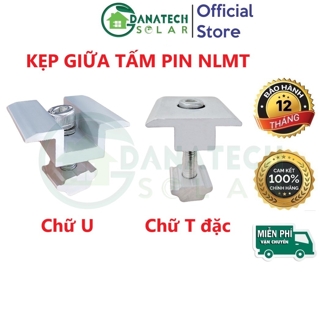 Kẹp giữa tấm pin năng lượng mặt trời chữ U | chữ T đặc | hợp kim nhôm độ cứng cao T5-6005 mạ toàn phần Anodized