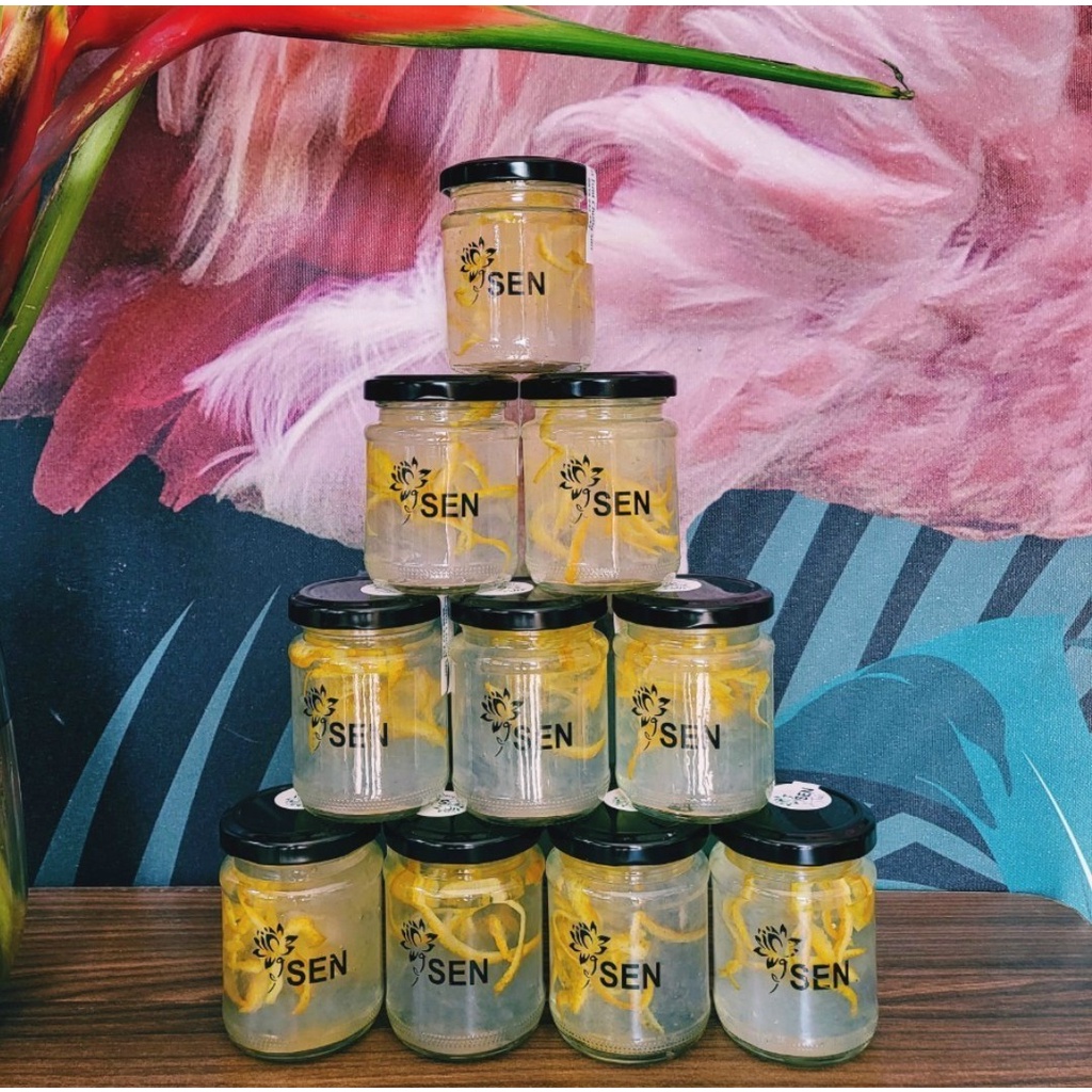 COMBO 6 Hũ yến120ml nắp thiếc chưng yến, 6 hũ thủy tinh tròn 120ml nắp thiếc màu đen đựng yến