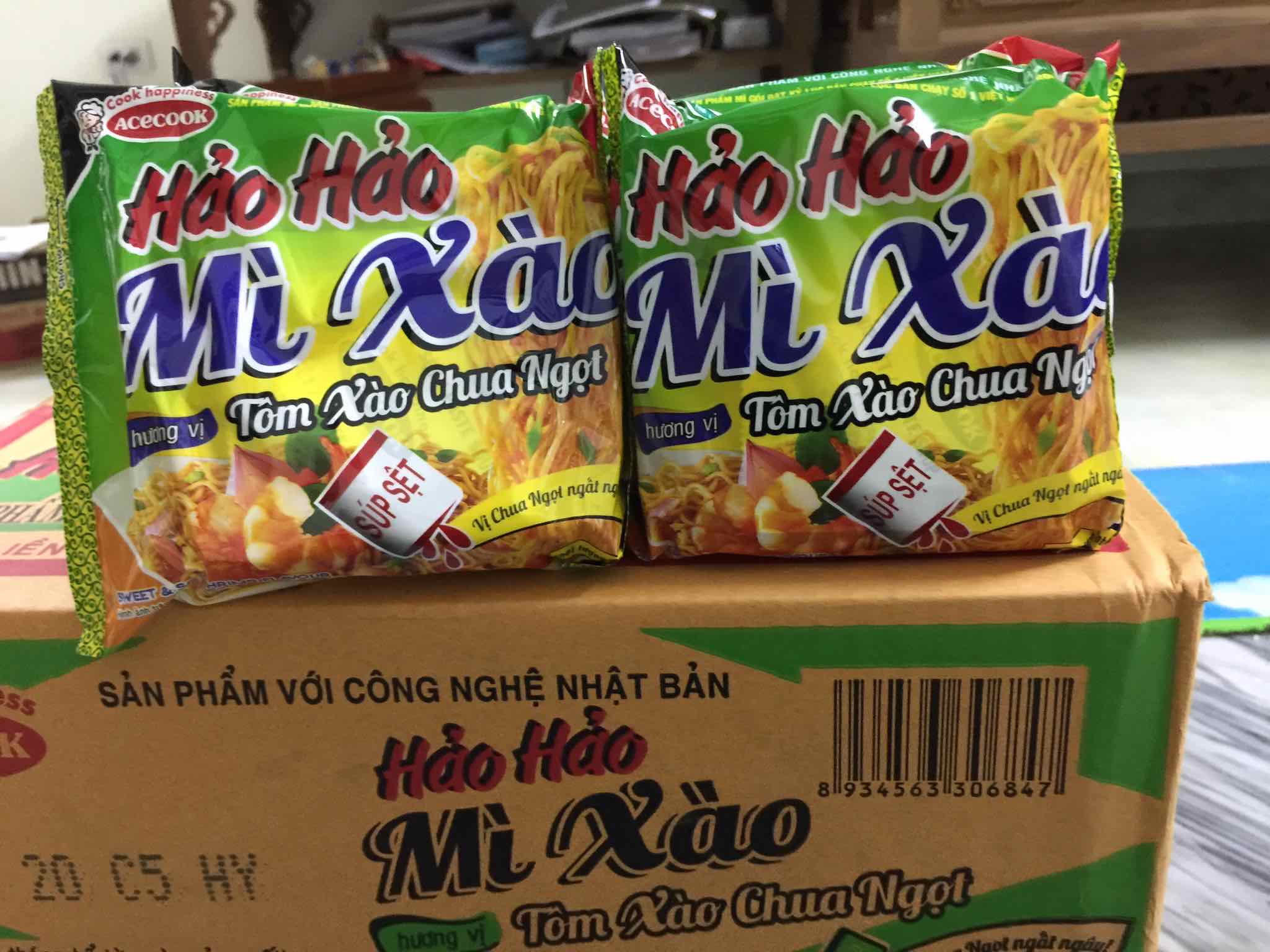 Thùng 30 gói mì xào Hảo Hảo vị tôm chua cay 75g