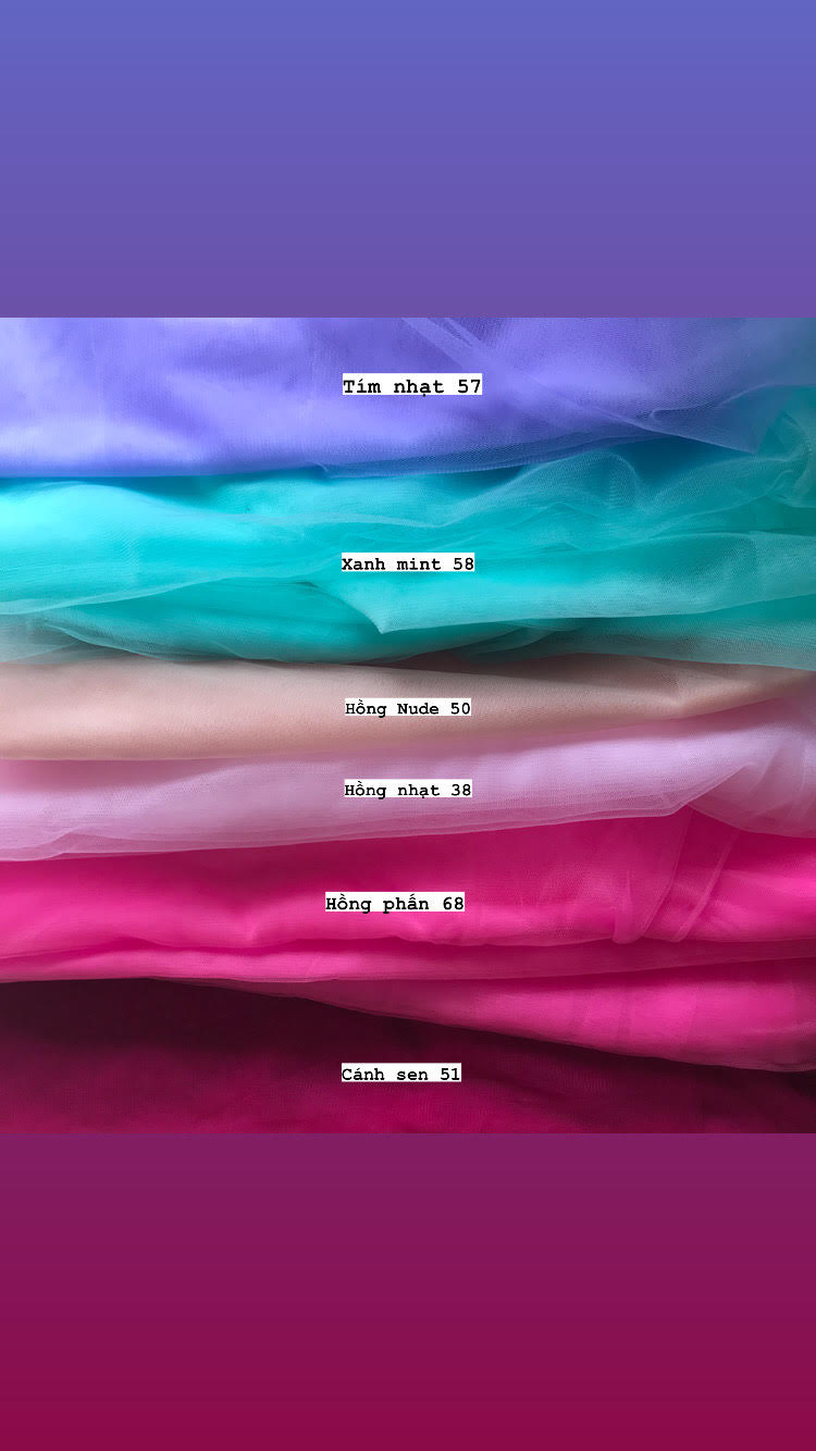 [HCM]Voan lưới Tutu Lưới mềm(Khổ 2m4) - Chuyên dùng trang trí may đầm cưới rèm phụ kiện