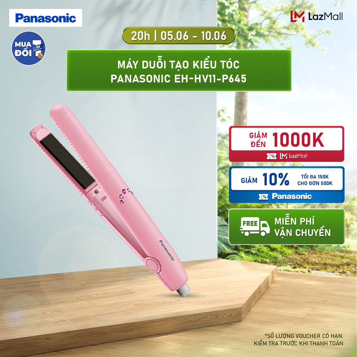Máy Duỗi Tạo Kiểu Tóc Panasonic EH-HV11-P645 - Hàng Chính Hãng – Bảo Hành 12 Tháng