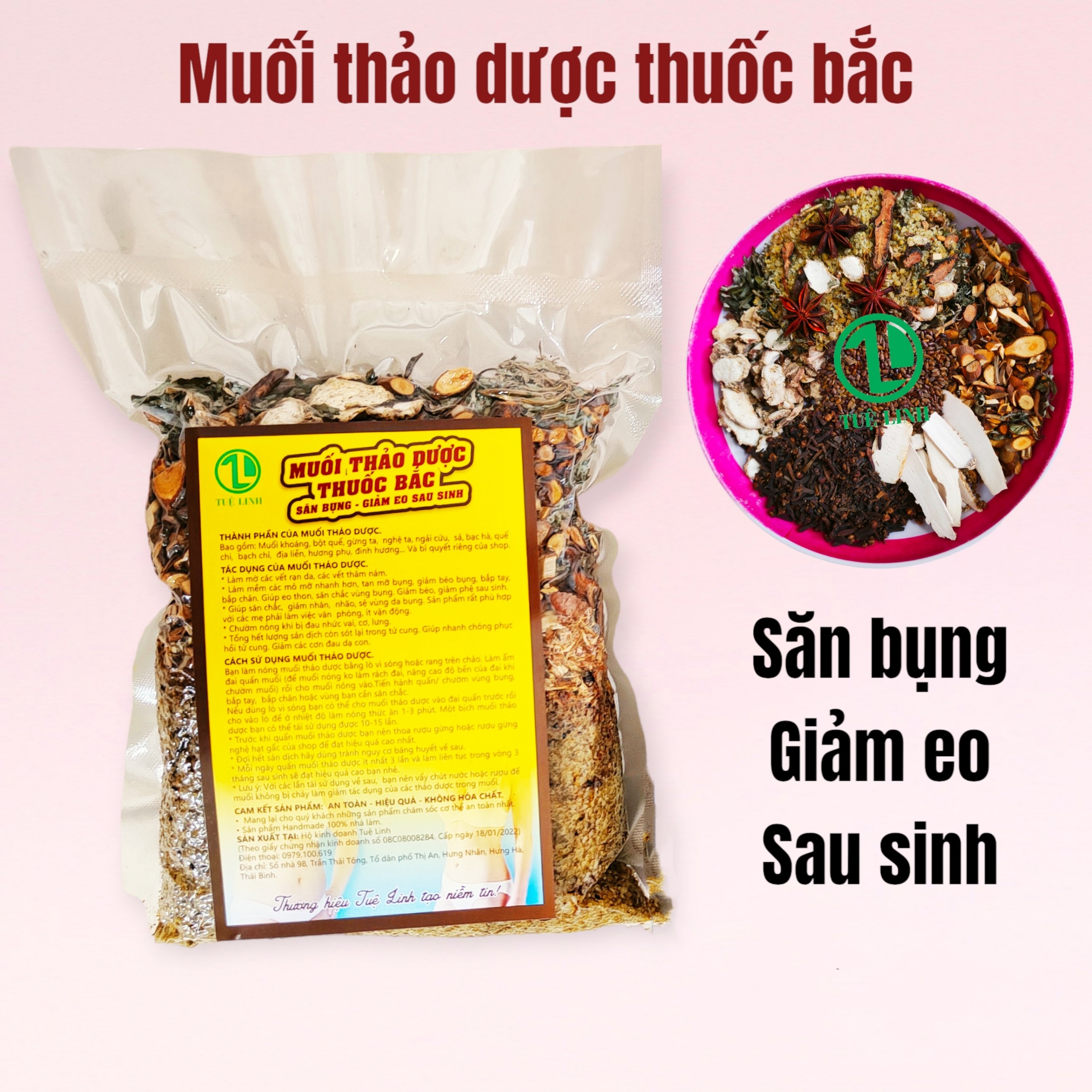 1kg Muối thảo dược săn bụng, giảm eo sau sinh