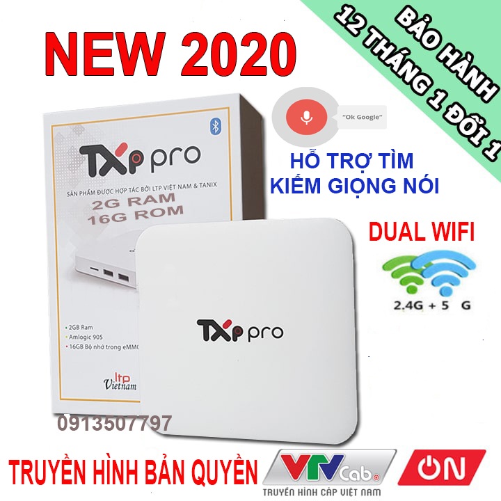 ANDROID TIVI BOX TXP PRO Ram 2g rom 16 hỗ trợ tìm kiếm giọng nói