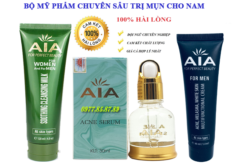 [HCM]Combo mỹ phẩm cho nam mụn thâm chuyên sâu dành cho nam AIA COSMETICS