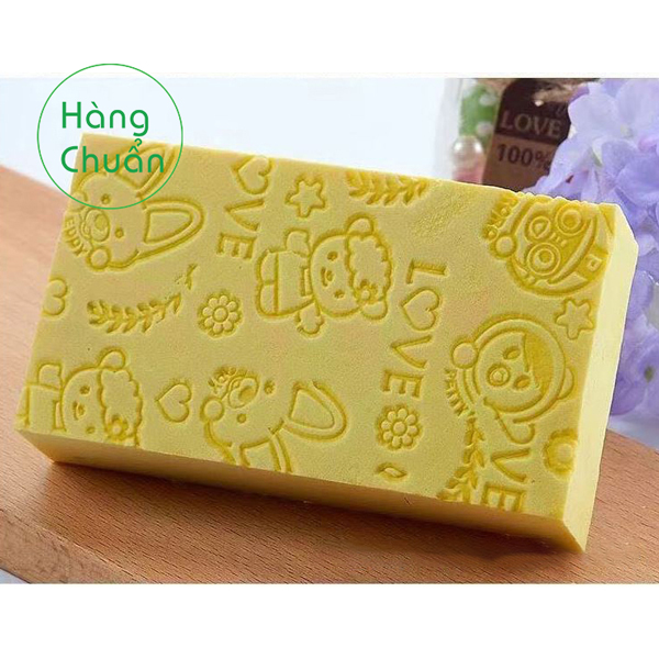 Hàng Chuẩn - Bông tắm bọt biển - Tẩy da chết tạo bọt kỳ ghét cực thích - Bông tắm cho bé, nam nữ trẻ em siêu mềm mại - Màu Vàng